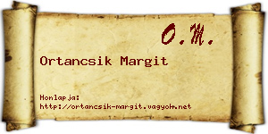 Ortancsik Margit névjegykártya